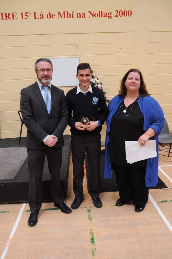Receiving the School Spirit Award